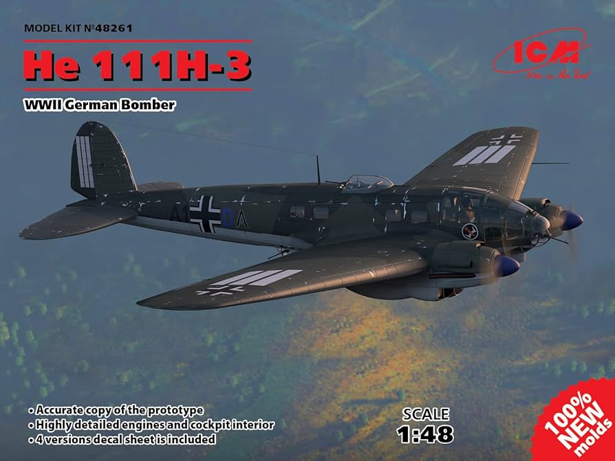 Amazon | アイシーエム ICM 1/48 ドイツ空軍 ハインケル He111H-3 爆撃