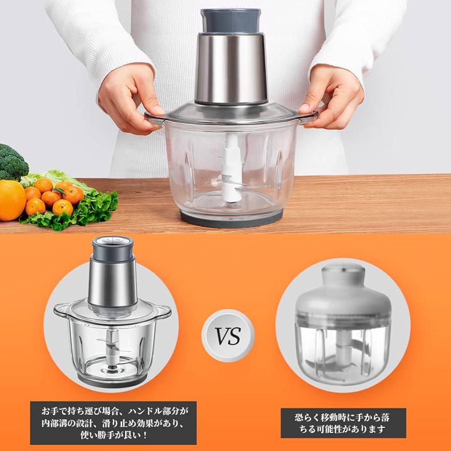 Amazon | フードプロセッサー 2.0L大容量 チョッパー 300Wハイパワー