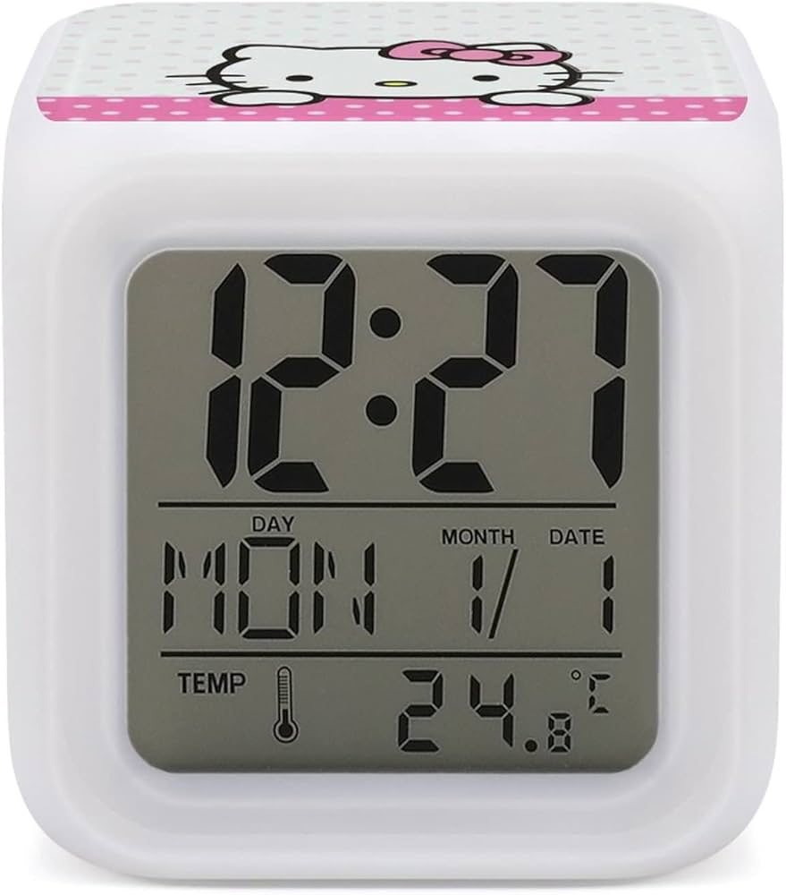Amazon.co.jp: ハローキティ 目覚まし時計 7色に変化するデジタル
