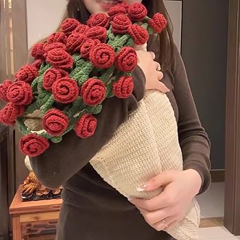Amazon｜花束になるブランケット 110cm かぎ針編みのブーケ