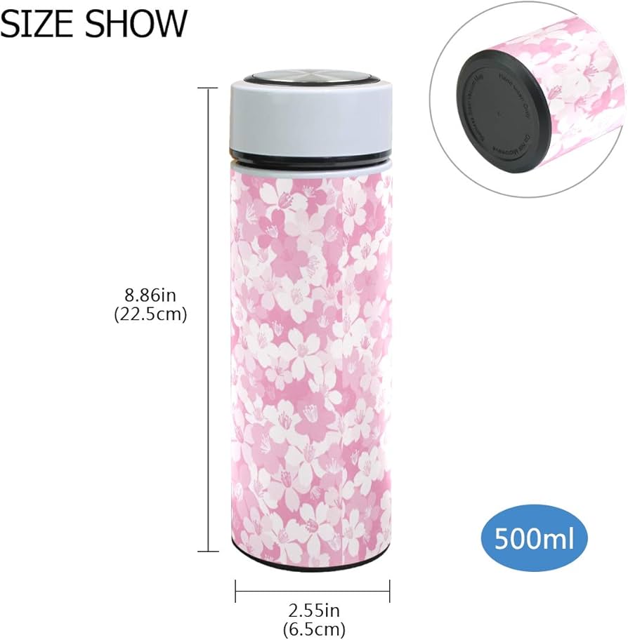 Amazon｜ミヤビヤ 水筒 500ml さくら柄 桜柄 サクラ柄 桜の花柄 花柄