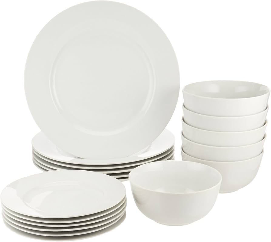 Amazon.co.jp: Amazonベーシック 食器セット キッチン用(皿&ボウル 6人