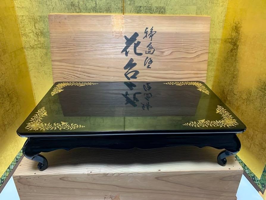 Amazon.co.jp: 輪島塗花台 特選輪島漆器 沈金飾台 置物台 敷台 飾台