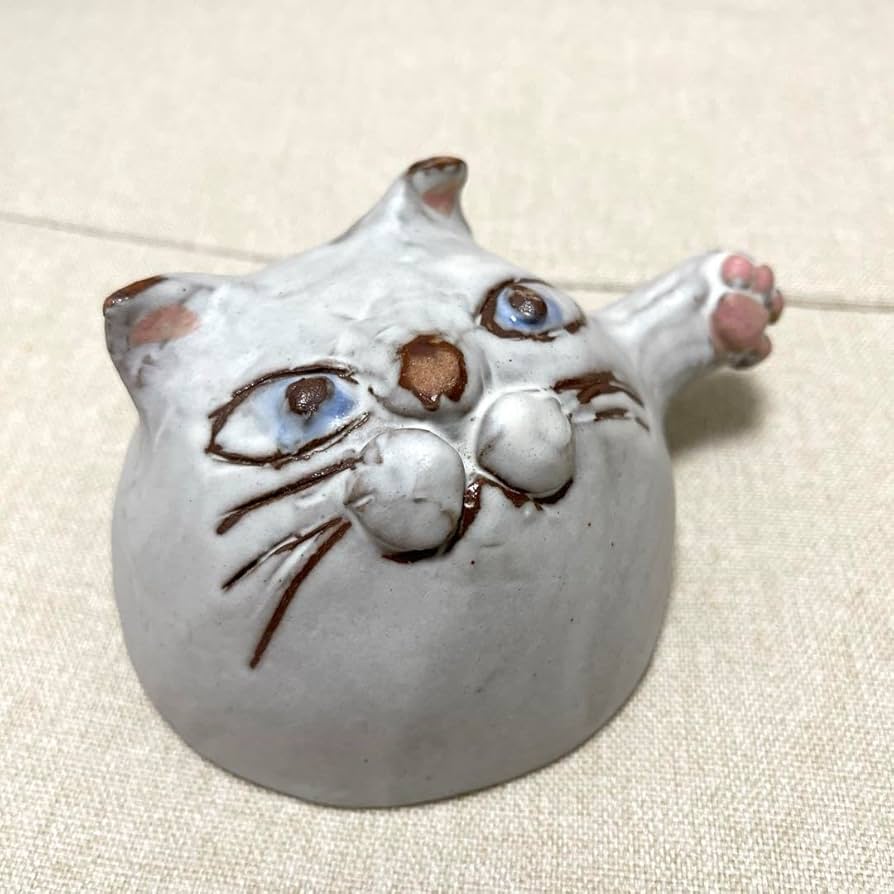 和田芳 逆さ猫カップ ねこ 器 フリーカップ マグカップ 置物 オブジェ