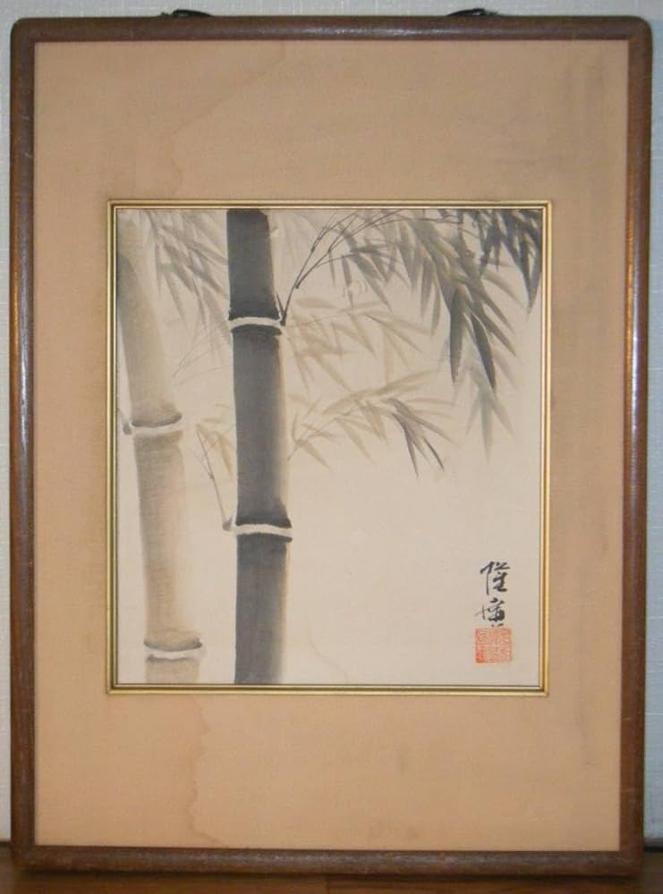 色紙水彩画 福岡県太宰府 都府楼跡 作者不詳ですがサイン在 色紙水彩画