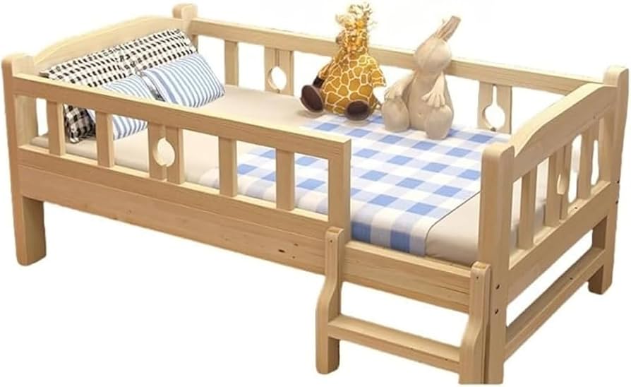 Amazon.co.jp: Vilom 子供用ベッド 木製 ガードレール付き 安全 幼稚園