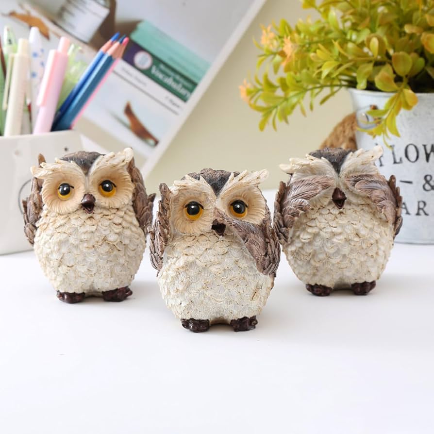 Amazon.co.jp: JAnjiaLxY フクロウの像 ふくろう 置物 マスコット