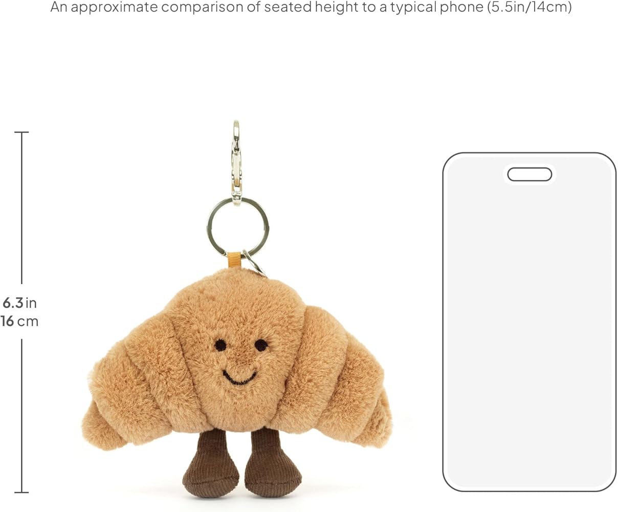 Amazon.co.jp: Jellycatアミューズブルクロワッサンバッグチャーム、3