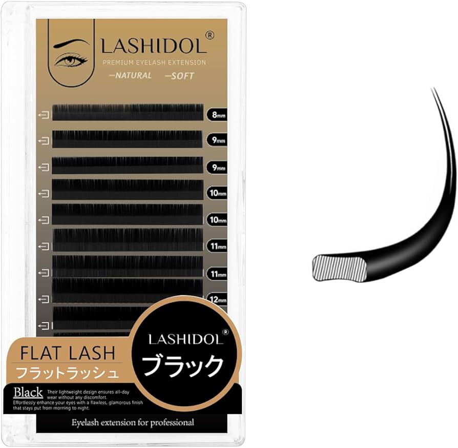 Amazon | lashidol マツエク斬新なLカール フラットラッシュ ブラック