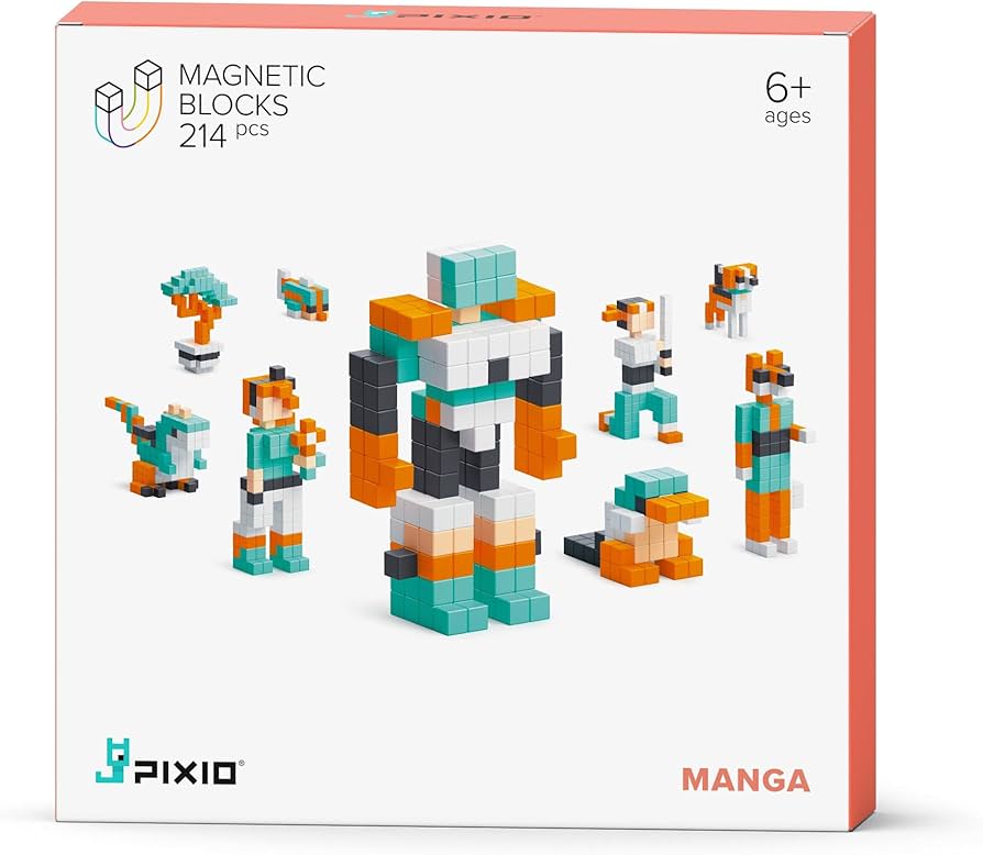 Amazon.com: PIXIO Manga - Tiny Magnetic Blocks Building Toy in The