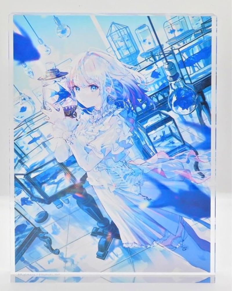 Amazon.co.jp: 藤ちょこ アクリルオーナメント 青透に泳ぐ(L)（直筆