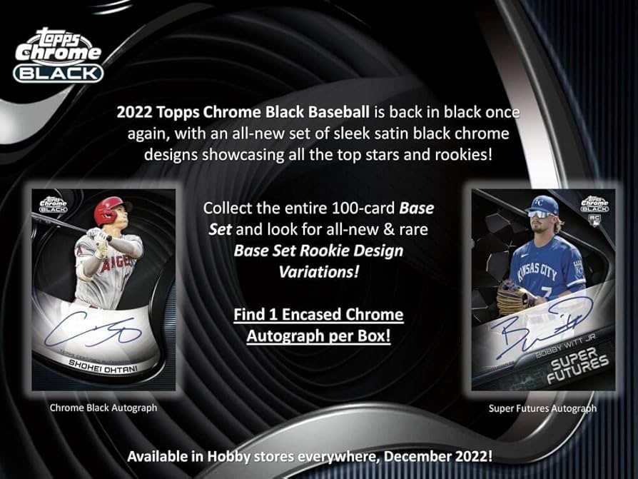 Amazon.com: 2022 Topps Chrome Black Baseball Hobby Box (1 Pack/4