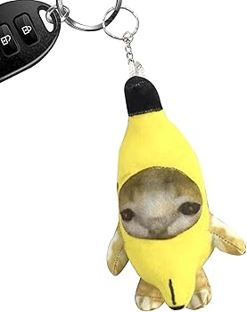 Amazon.co.jp: [Zankie] 音を出すバナナ猫の泣き猫キーホルダー