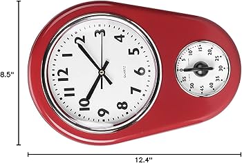 Amazon.com: Kitchen Wall Clock, Decorative Vintage Wall Clock Red