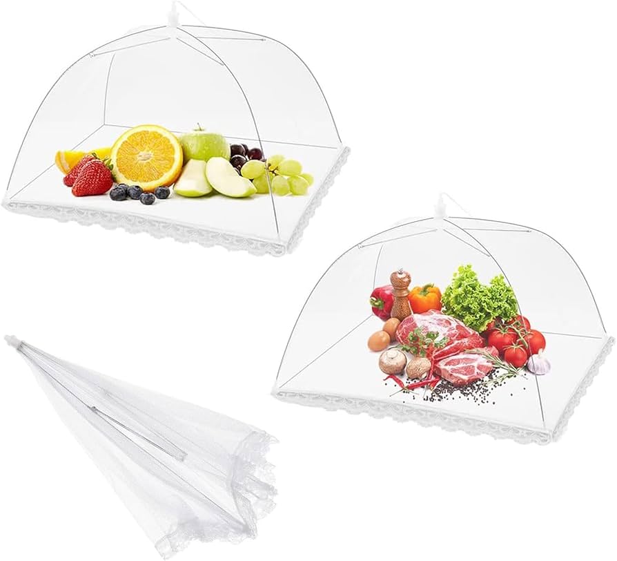 Amazon｜食卓カバー フードカバー ホワイト 32cm*32cm 小さめ 折り畳み