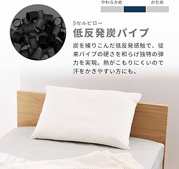 Amazon｜LOFTY ロフテー 枕 5セルピロー 低反発炭パイプ 3号 男性 標準