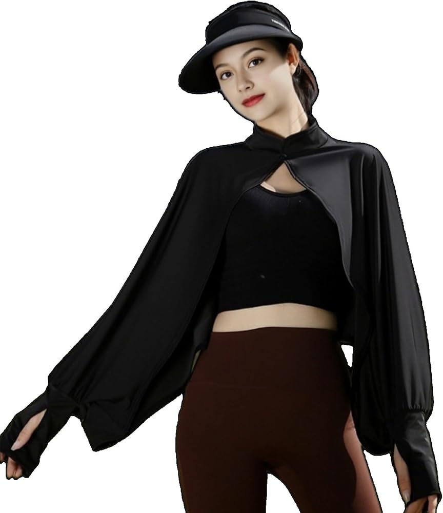 JDYaoYing Women's Cooling Shawl Arm Sleeves with Finger Hole Sun