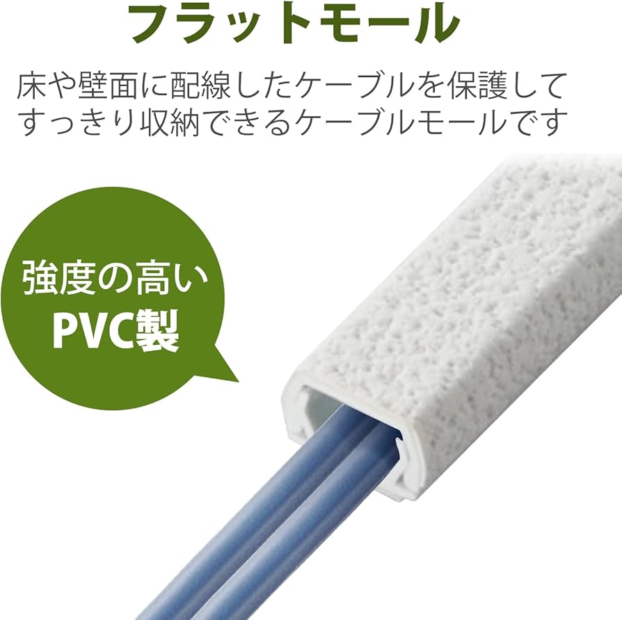 Amazon.co.jp: エレコム 配線モール 1m フラットタイプ PVC製 外寸幅