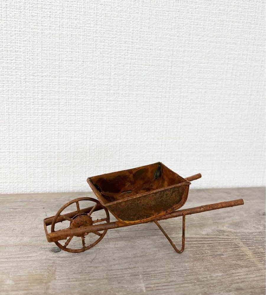 Amazon.co.jp: アンティーク風 ミニチュアサビ加工 一輪車
