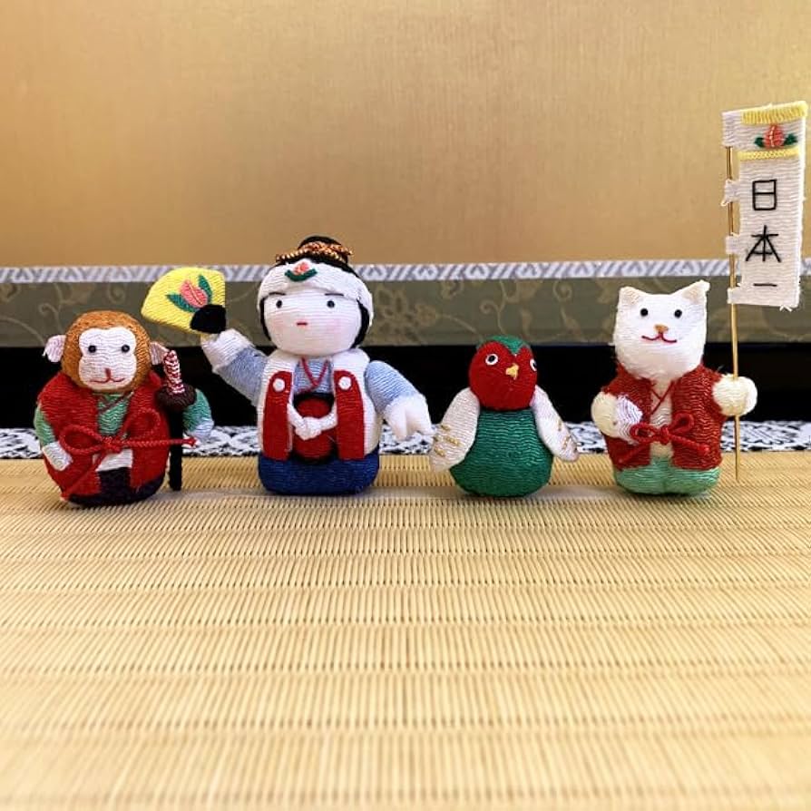 Amazon | ちりめん細工 桃太郎 犬 猿 雉 4点セット 端午の節句 五月