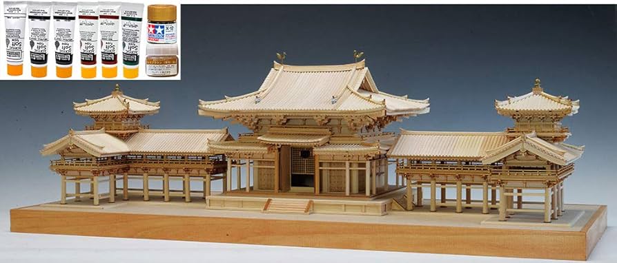 Amazon | ウッディジョー/木製建築模型 1/75平等院・鳳凰堂＋塗料