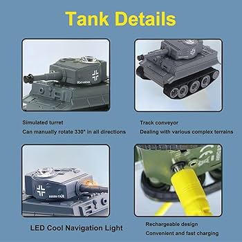 Amazon.com: Liated Mini German WW2 Tiger Battle Tank Gray RC 1/72
