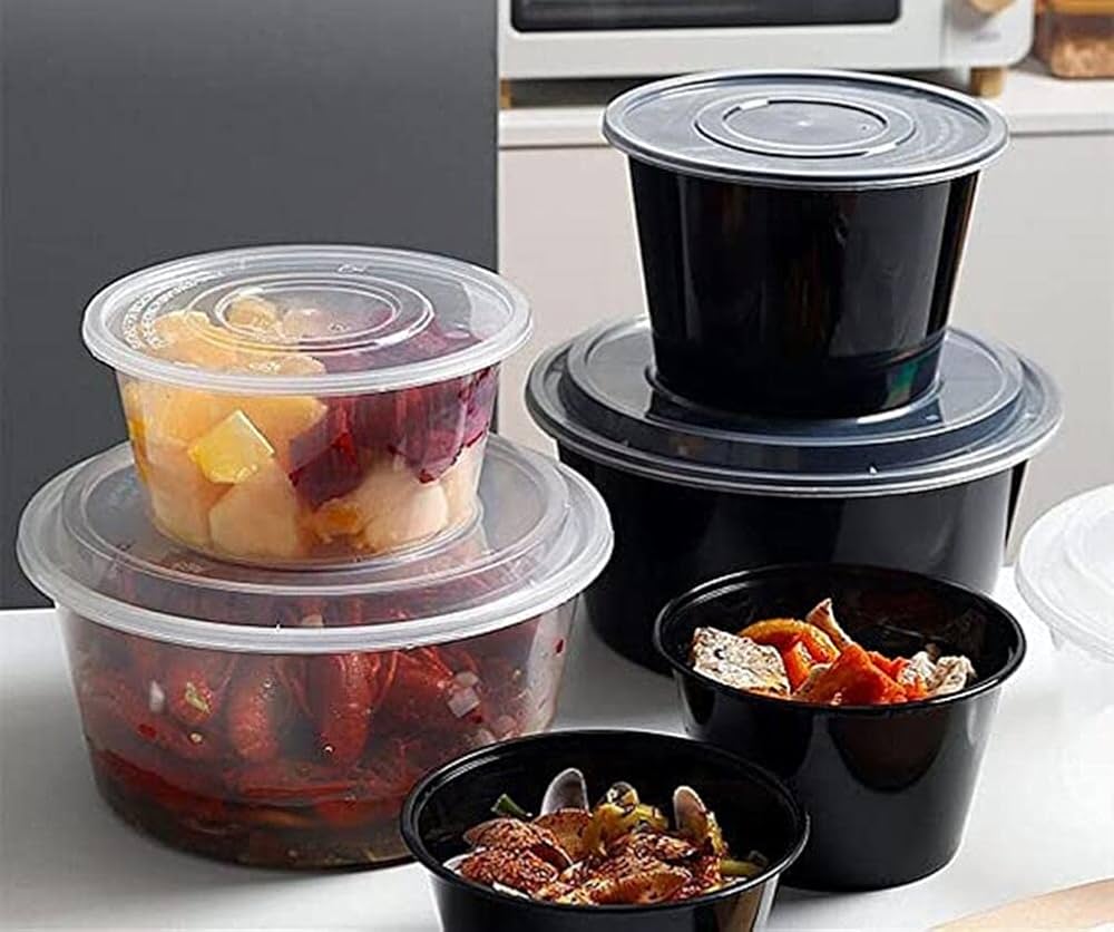 Amazon.co.jp: 使い捨て 50個-蓋付き使い捨て食品保存容器 電子レンジ