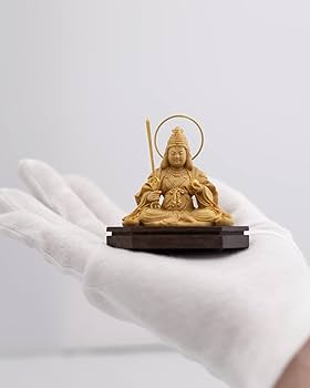 Amazon.co.jp: 極小仏 弁財天座像 6.8cm（木製：ツゲ 金泥仕上）＿