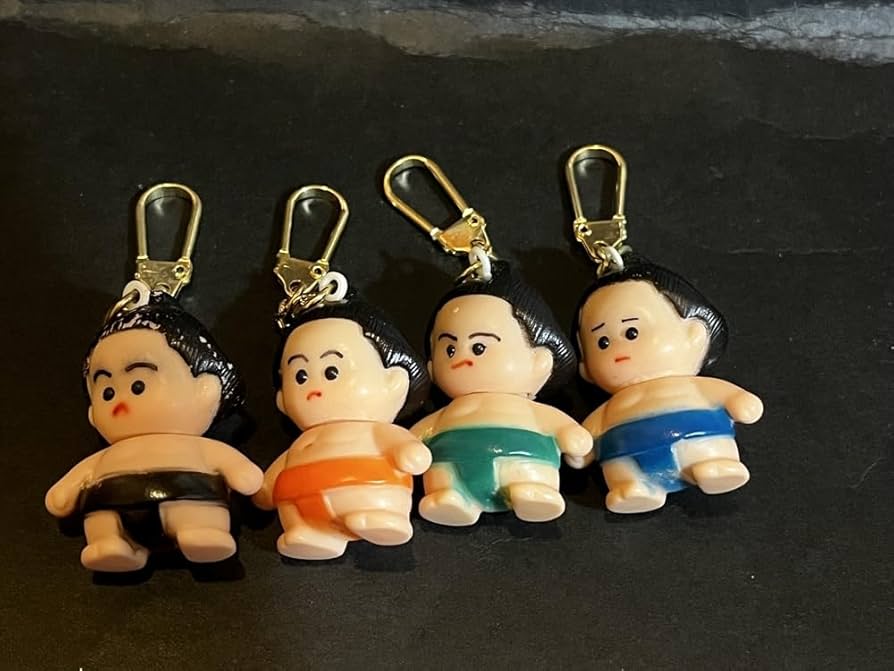 Amazon.co.jp: 昭和 レトロ お相撲さん ミニ ソフビ キーホルダー 4点