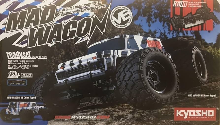Amazon.co.jp: 京商 マッドワゴンVE 1/10 4WD モンスタートラック RTR