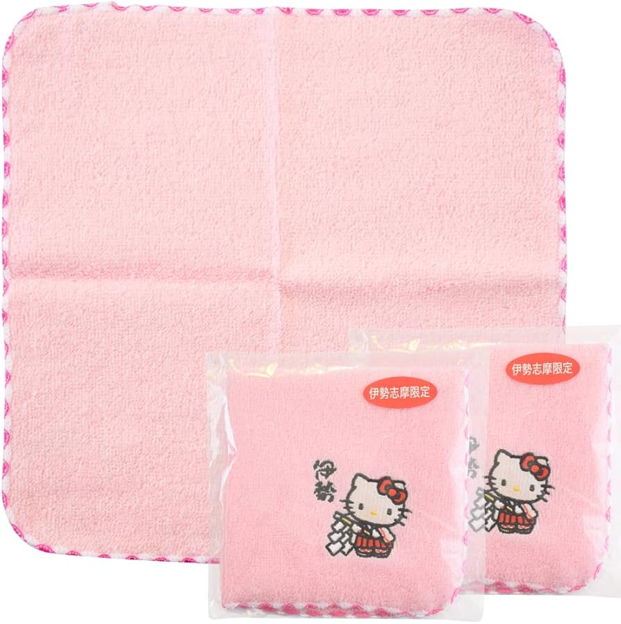 Amazon｜伊勢志摩限定 お伊勢さんキティ 刺繍タオル2枚組 DIKM ハンド