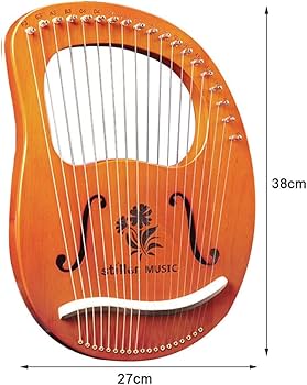 Amazon | 19弦木製ハープ ライアー ハープ 金属弦 弦楽器、マホガニー