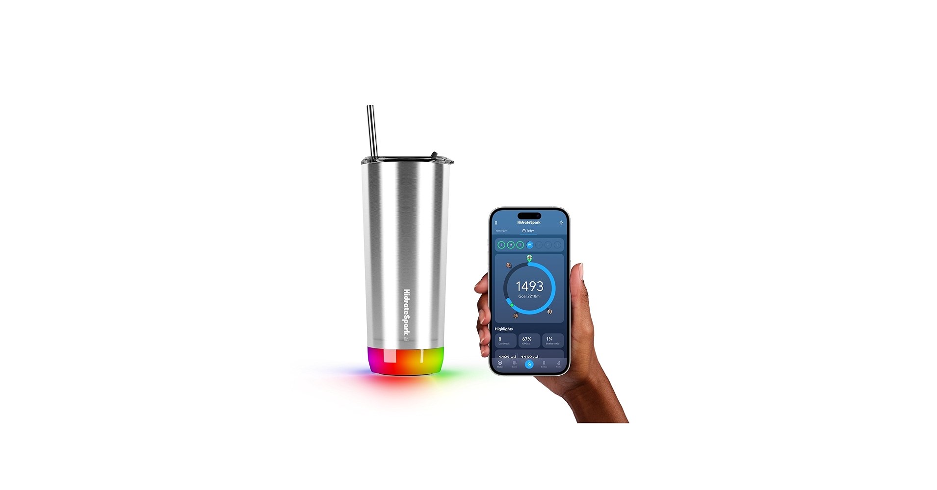Amazon.com | Hidrate Spark PRO Smart Tumbler Bundle – Insulated