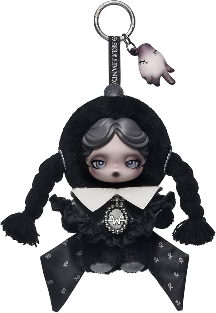 Amazon.com: POP MART SKULLPANDA × Wednesday Plush（Classic Dress