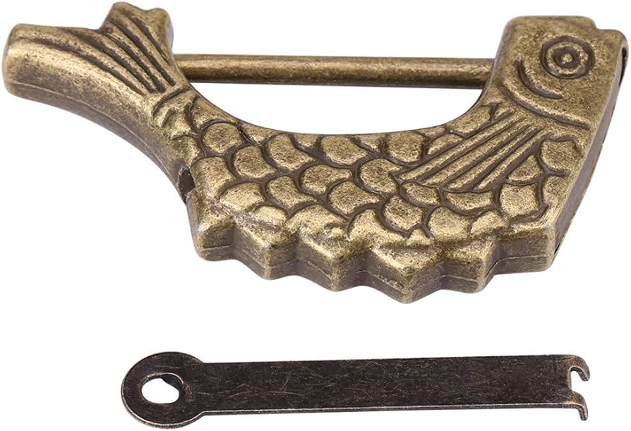 Bronze Antique Fish Shaped Padlock-Antique Fish Shaped Bronze