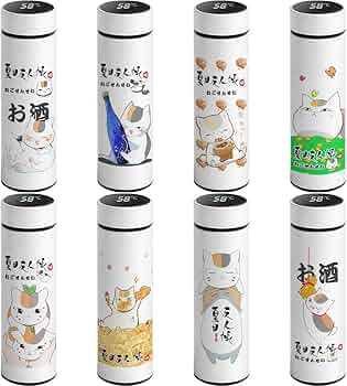 Amazon.co.jp: 夏目友人帳 水筒 カップ 温度表示 魔法瓶 ニャンコ先生