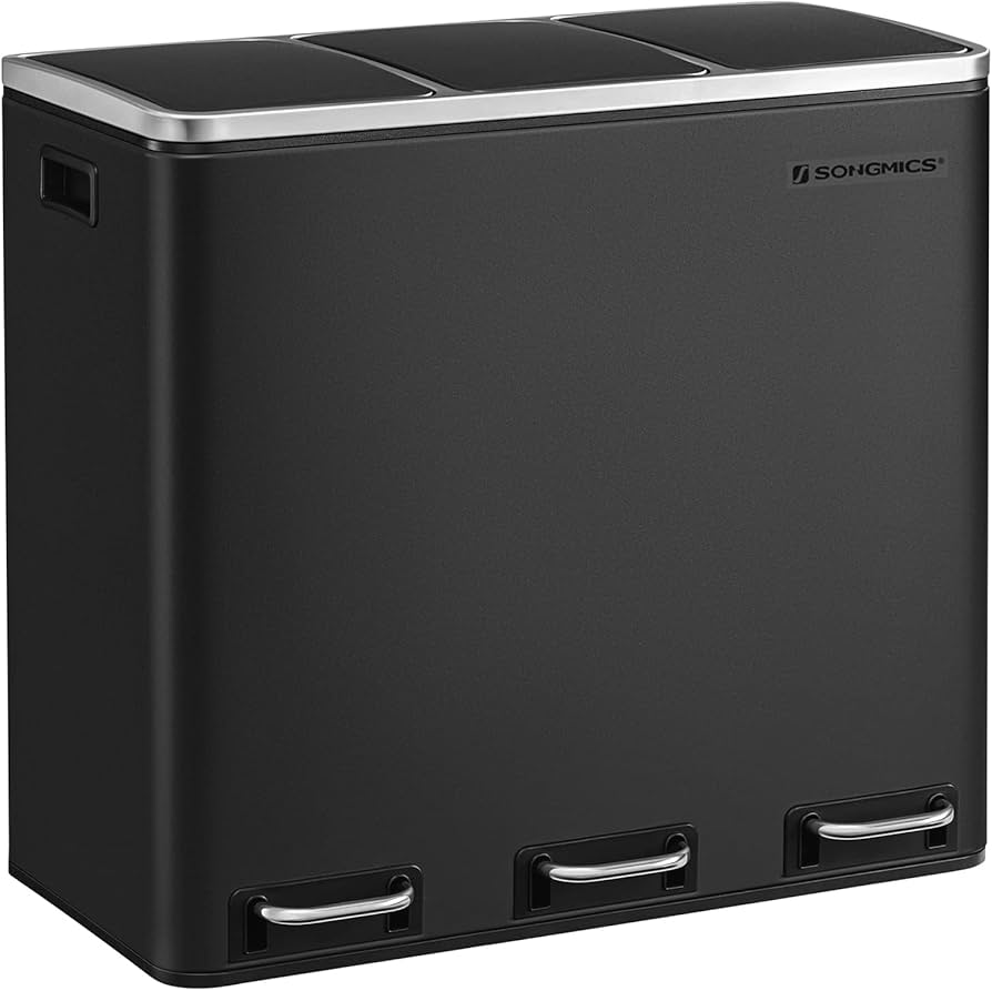 Amazon｜SONGMICS ゴミ箱 ダストボックス ペダル式 3分別 3×18L