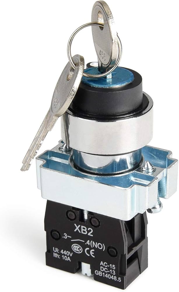 APIELE 22MM 2 Position Key Switch 1NO XB2-10Y/21 (2 Position