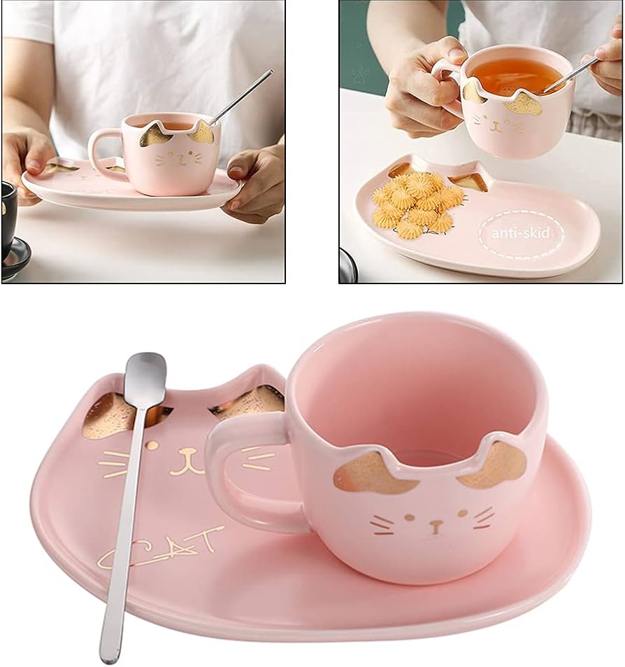 Amazon | 猫のティーカップとソーサーセット、コーヒーカップ、ティー