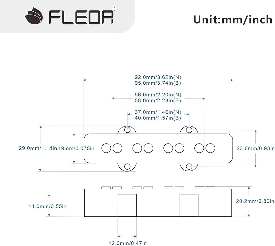 Amazon | FLEOR アルニコ 5 ジャズ ベース ピックアップ ネック
