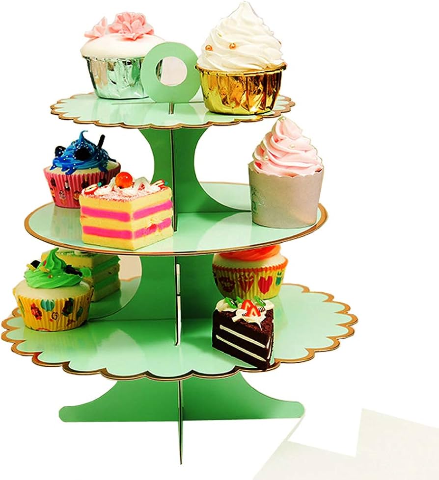 Amazon｜3段カップケーキスタンド 紙製デザートタワー 12個のカップ