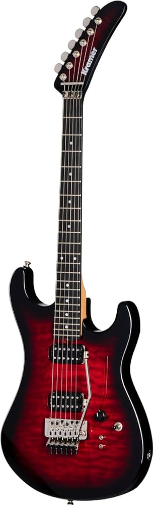Amazon.com: Kramer 84 HH Quilt Top Ebony Neck Floyd Rose, Red