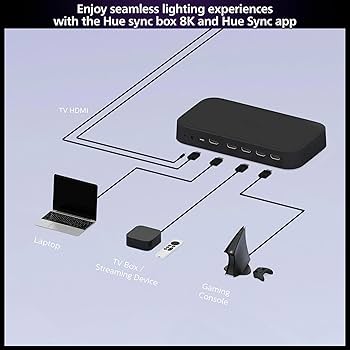 Amazon.com: Philips Hue Play HDMI Sync Box 8K + Gradient 65