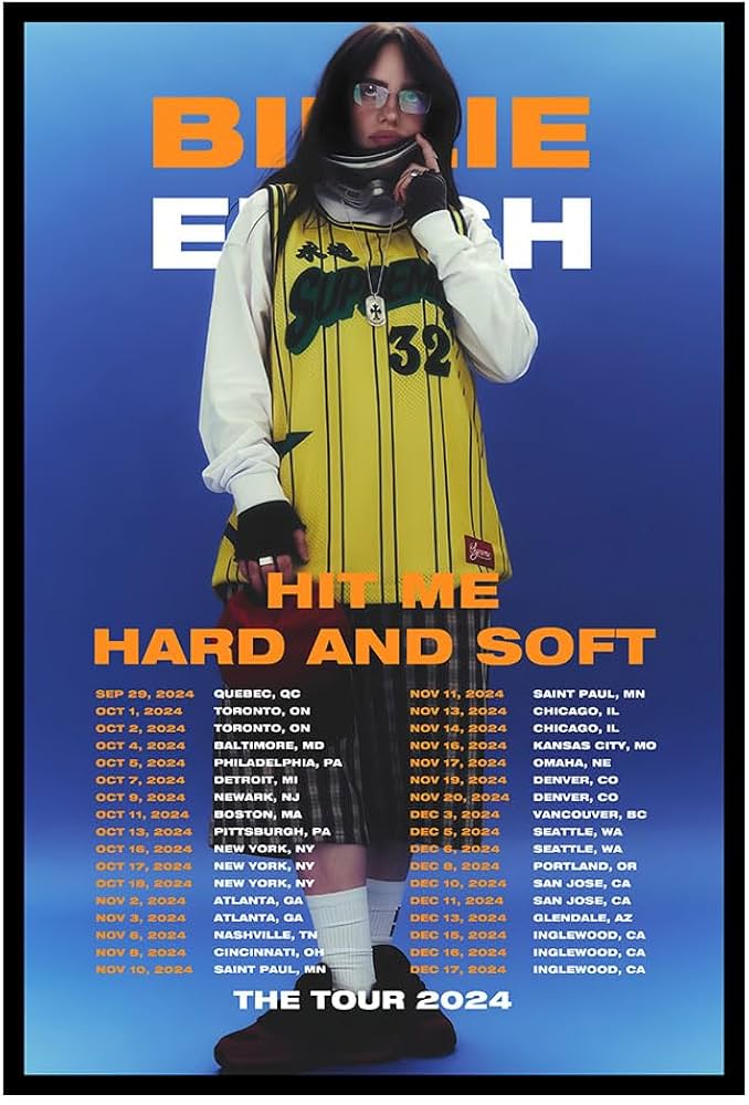 Billie Eilish Poster Hit Me Soft And Hard 2024 Tour Album Cover