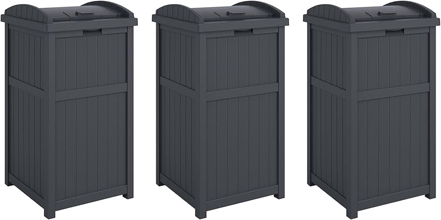 Amazon.com: Suncast 3 Pack Trash Hideaway Refuse Container