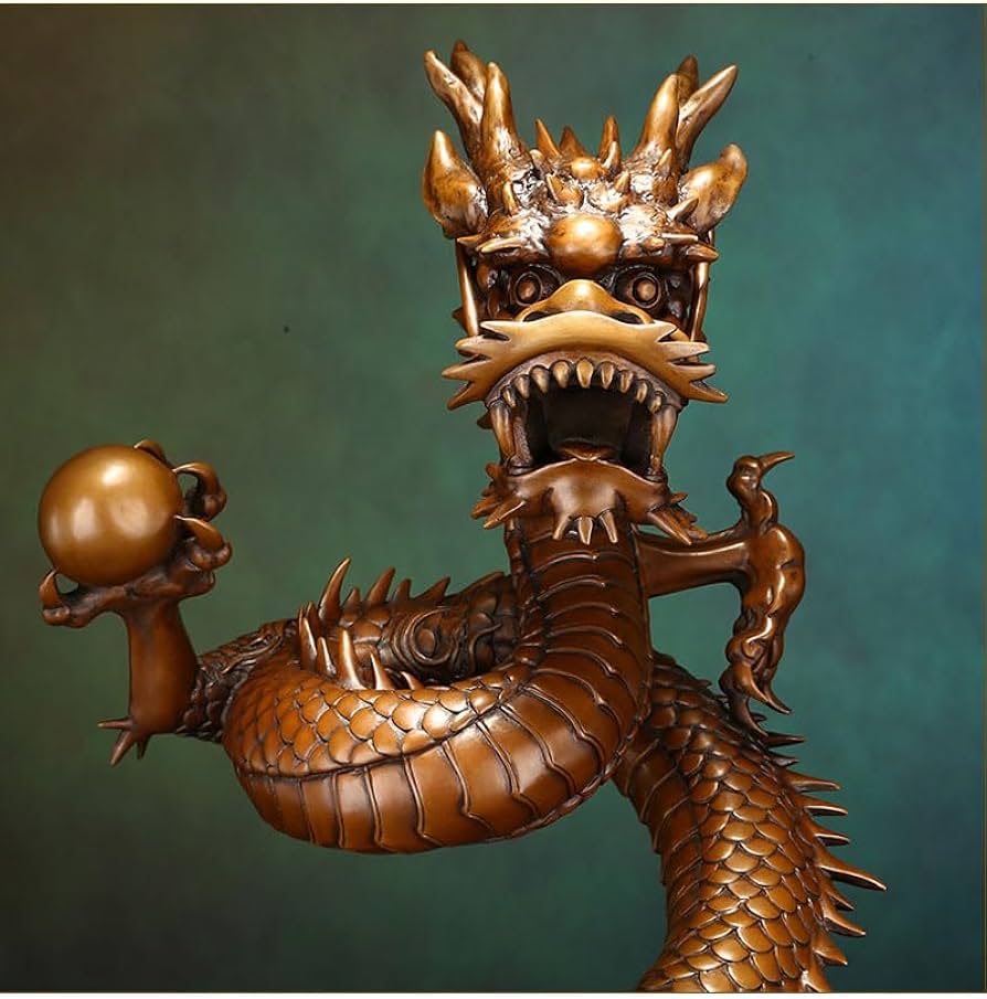 Amazon.co.jp: 置物 大開運 昇龍 昇運金龍 龍の置物 風水 伝統工芸品