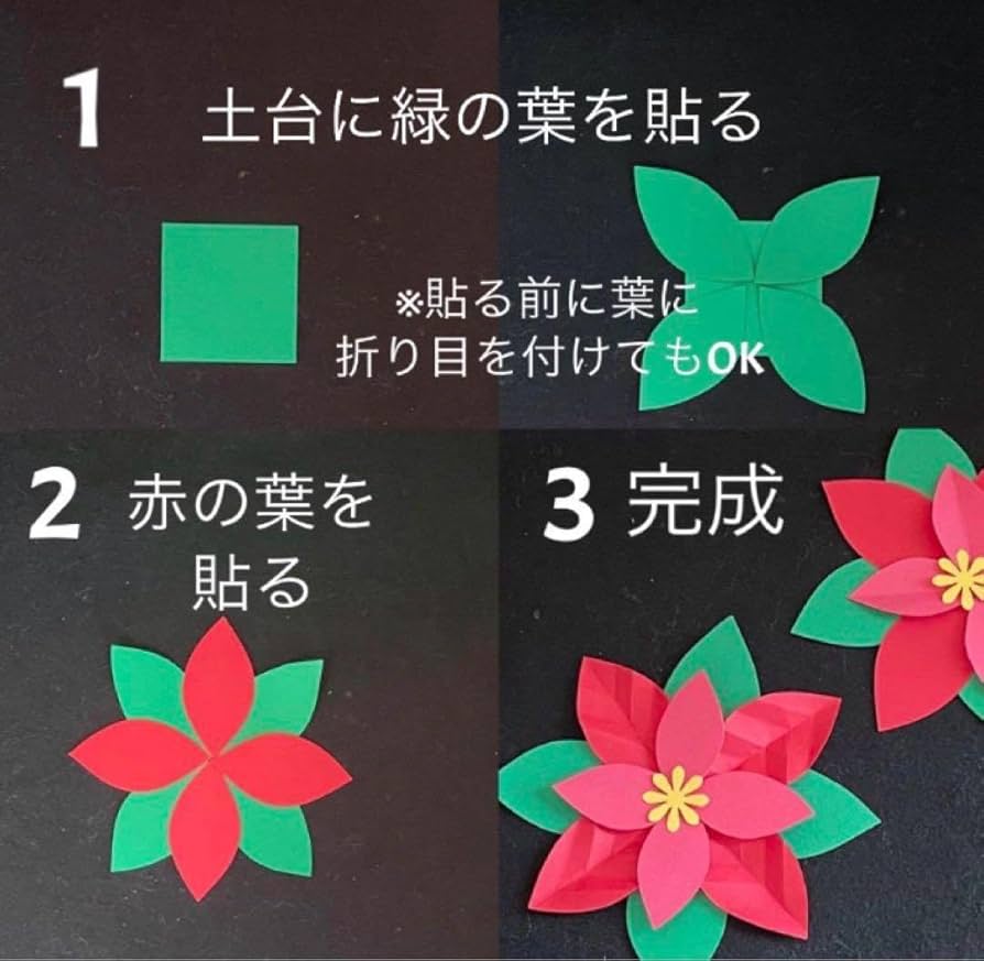 Amazon.co.jp: ポインセチア 製作キット 壁面飾り クリスマス 冬 保育