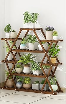 Amazon.co.jp: MJKQ9 フラワースタンド 植木鉢棚 ベランダ花台 天然木