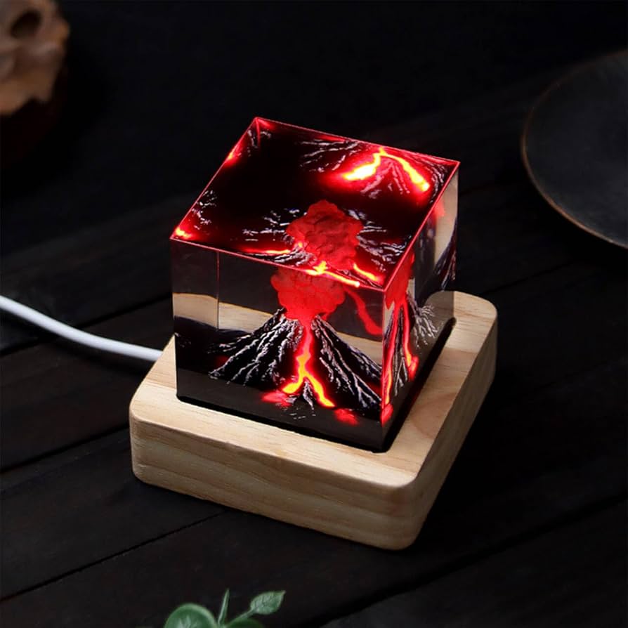 Amazon.co.jp : 火山ナイトライト 溶岩ランプ 火山噴火オーナメント 3D