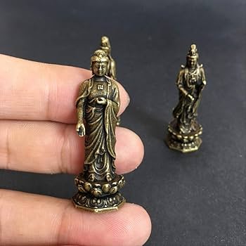 Amazon｜中国の銅が西仏像の三聖人を彫った観音菩薩釈迦牟尼仏絶妙な像